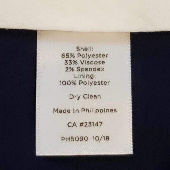 Talbots Pants Women’s Plus Size 16 Trousers Blue Straight Leg Flat Front - Picture 8 of 9